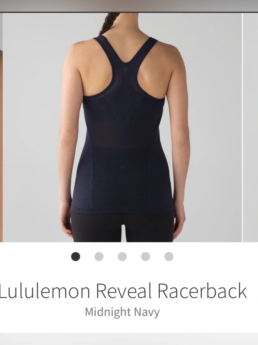 Lululemon Reveal Racerback Tank Midnight Navy Seamless Mesh Size 8